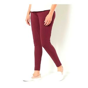 Burgundy ruched leggings